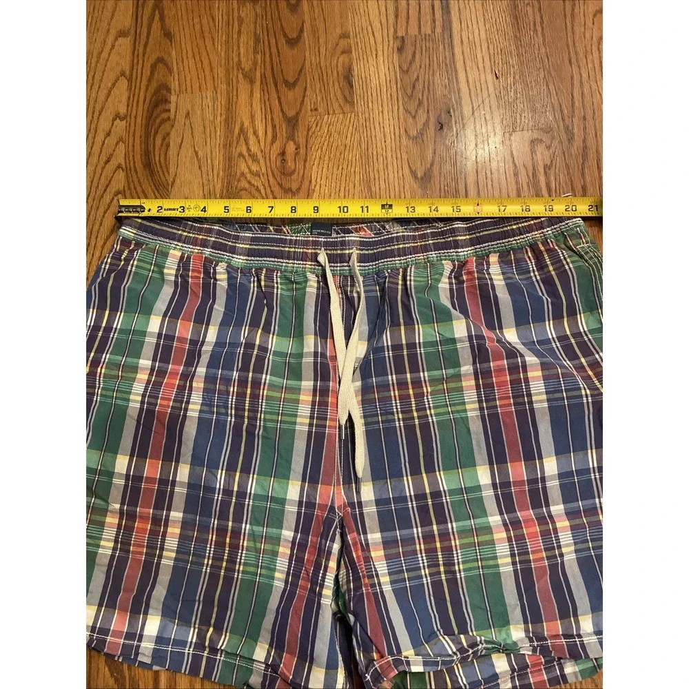 Polo Ralph Lauren Swimwear Men's Swim Trunks Bright Plaid Pony Logo Size 2XB‎